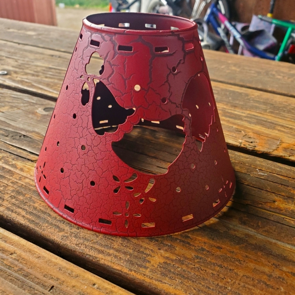 PartyLite Rooster Metal shade red